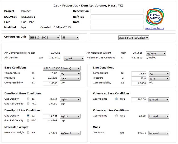 Density, Volume, Mass, PTZ  - ISO6976:All & GPA2172:All/GP2145:All