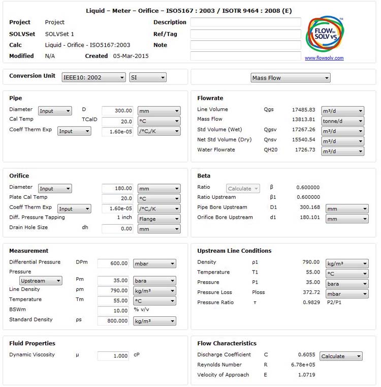 Orifice ISO5167:2003