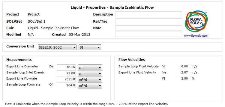 Isokinetic Flow