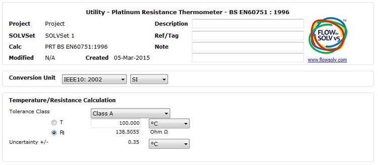 PRT Check & Uncertainty BS EN60751 :1996